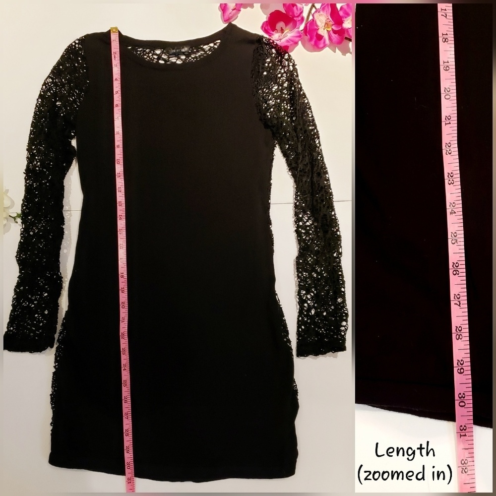 Topshop Long Sleeve Dress with V Neck Back - Picture 7 of 8
